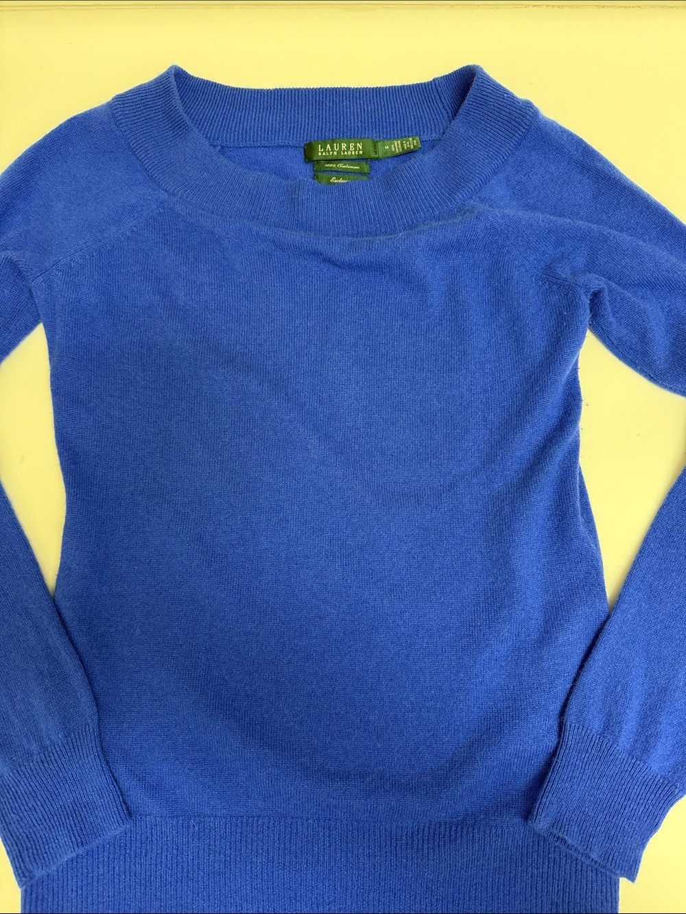 Lauren Ralph Lauren Royal Blue Crewneck 100% Cashmere